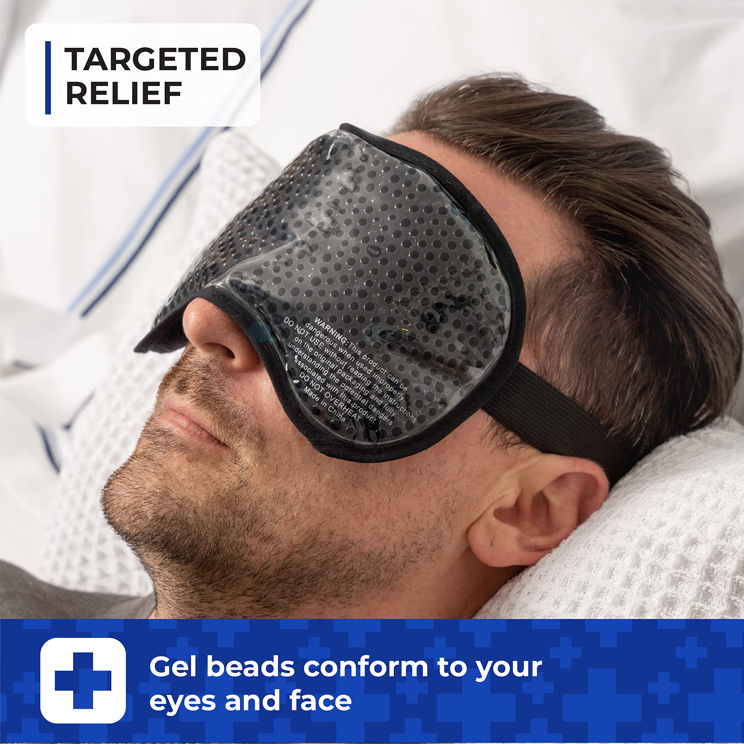 Thrive Hot & Cold Gel Bead Eye Mask/Sleep Mask - FSA HSA Approved - Reusable Gel Bead Ice Pack Provides Ice and Heat Pain Relief