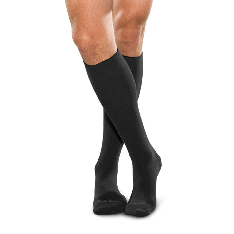 SMARTKNIT Seamless Diabetic Over-the-Calf Socks 3 Pack (6 Count), Small, Black