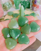 20 PCS Green Aventurine Natural Heart Healing Crystals Polished Crystal Cute Mini Stones Pocket Palm Love Gemstones Set Bulk Who