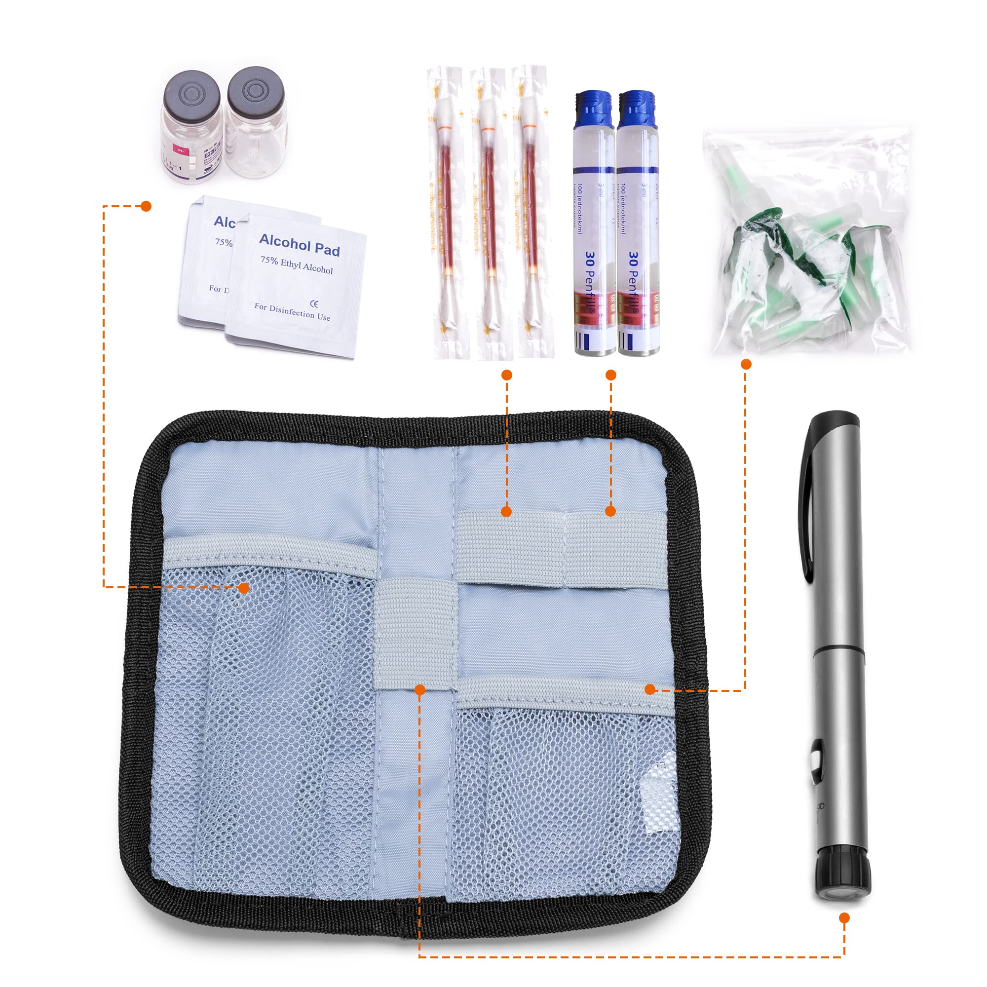 BAFASO Hard Insulin Cooler Travel Case with 2 Ice Packs, Insulin Travel Case for Insulin Pens and Diabetic Supplies, Purple