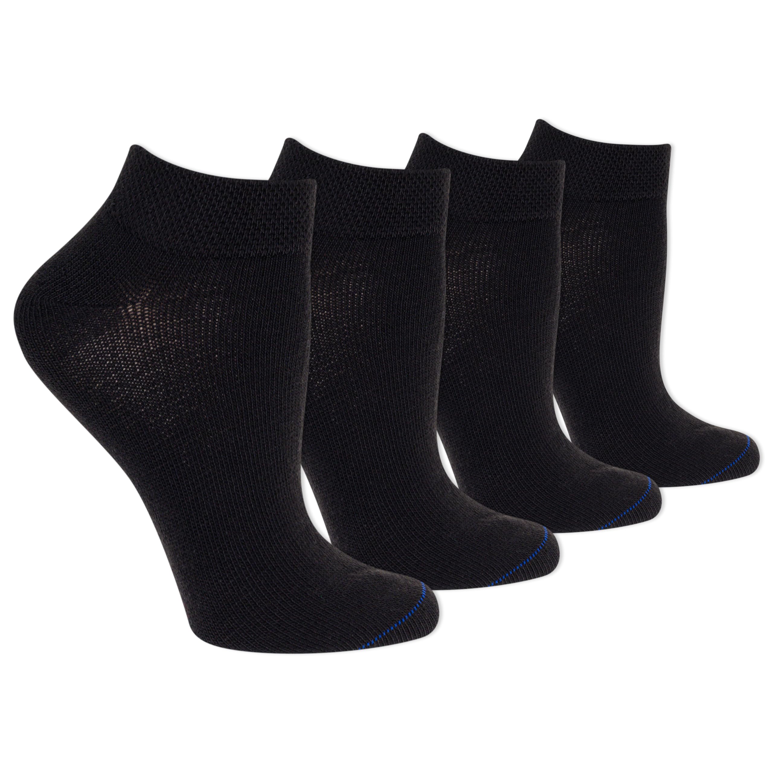 Dr. Scholl's womens Diabetes & Circulator - 4 Pair Packs Casual Sock, Black, 8-12 US