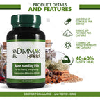 Certified Organic Bone Mending Pills by Dimmak Herbs, Bone Fracture Healing Supplement, Bone Strengthening Pills, Chinese Medici
