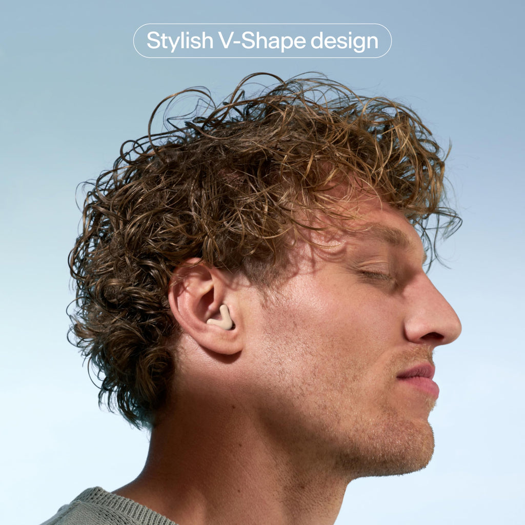 Alpine Silence Earplugs for Sleep, Focus & Travel - V-Shape Snug Fit & Soft Oval Tips - 4 Sizes XS/S/M/L - Comfortable, Reusable