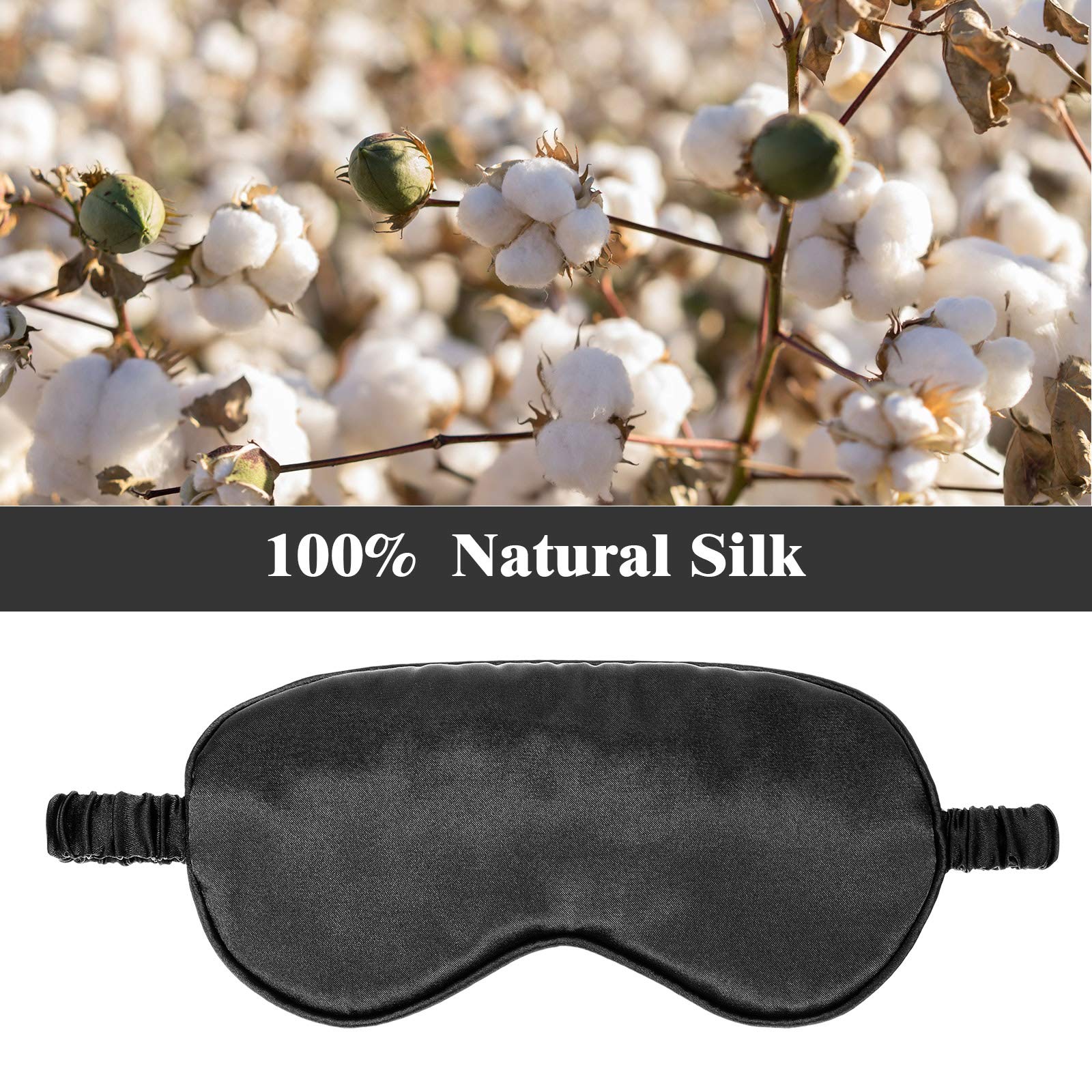 Silk Satin Sleeping Mask Eye Mask Set Include 2 Blindfold Eyeshade Elastic Strap Double Layer Silk Filling Eye Cover 2 Ear Plugs