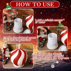 Rossesay Christmas Essential Oil Diffuser, 120ml Cute Ceramic Candy Cane Aromatherapy Humidifier, Holiday Xmas Home Table Decor