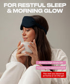 SUNDAYSILKS Premium Mulberry Silk Sleep Masks | Soft Eye Covers, Silk Sleep Mask Blackout [Midnight Black] Silk Eye Masks for Sl