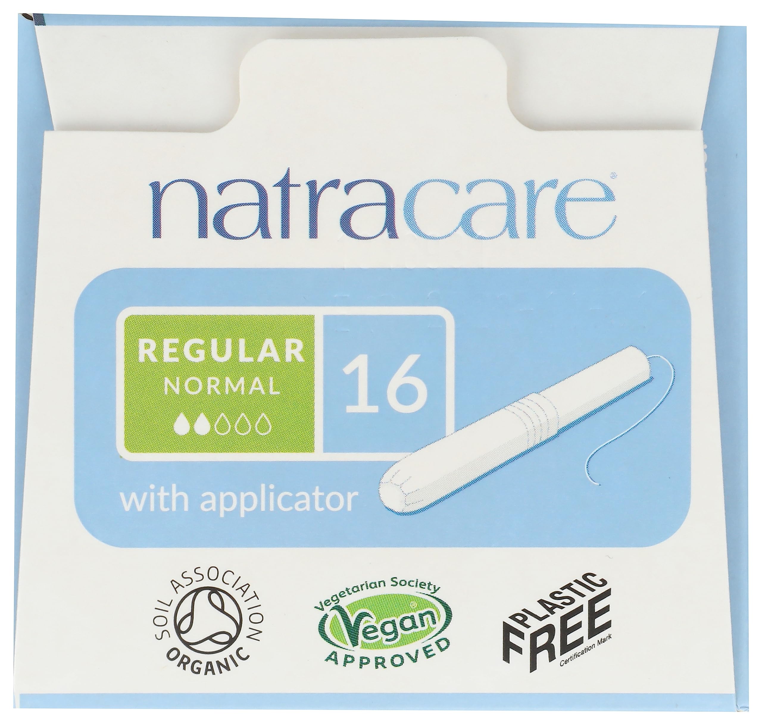 Natracare Organic Cotton Tampons with Cardboard Applicator, (1 Pack, 16 Tampons Total)