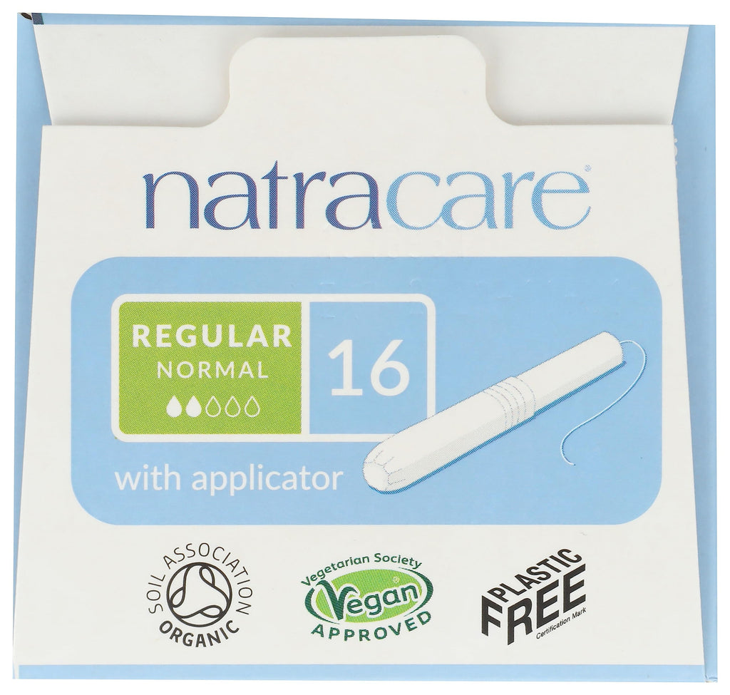 Natracare Organic Cotton Tampons with Cardboard Applicator, (1 Pack, 16 Tampons Total)