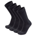 4 Pairs of Diabetic Extra Thick Warm Cotton Socks, Triple Cushioned Crew Slipper Socks (Black, Size 10-13)