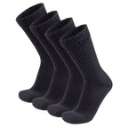4 Pairs of Diabetic Extra Thick Warm Cotton Socks, Triple Cushioned Crew Slipper Socks (Black, Size 10-13)