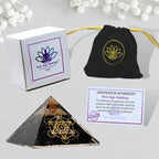 Large Orgone Pyramid of Shungite Stones | Shungite Pyramid Crystal | Metatron Cube Orgonite Pyramid | Organ Pyramids Positive En
