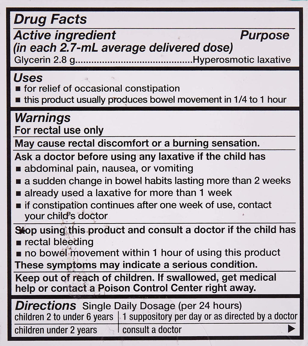Fleet Childrens Pedia-Lax Liquid Glycerin Suppositories -- 6 Suppositories
