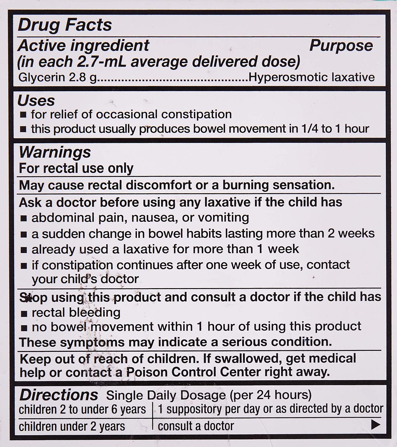 Fleet Childrens Pedia-Lax Liquid Glycerin Suppositories -- 6 Suppositories