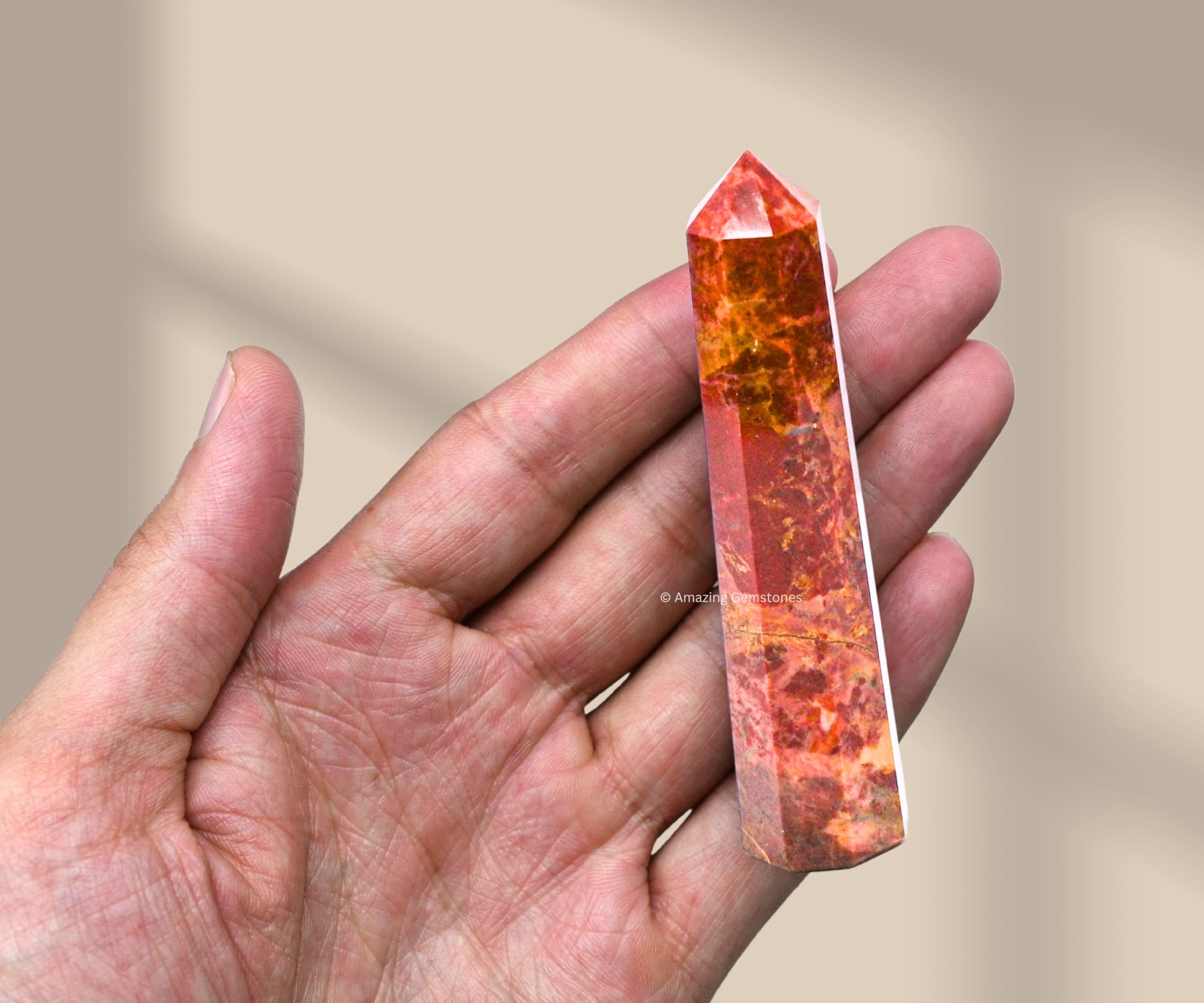 Brecciated Jasper Crystal Towers ~ Natural Healing Crystal Point Obelisk for Reiki Healing and Crystal Grid (3- Inch)