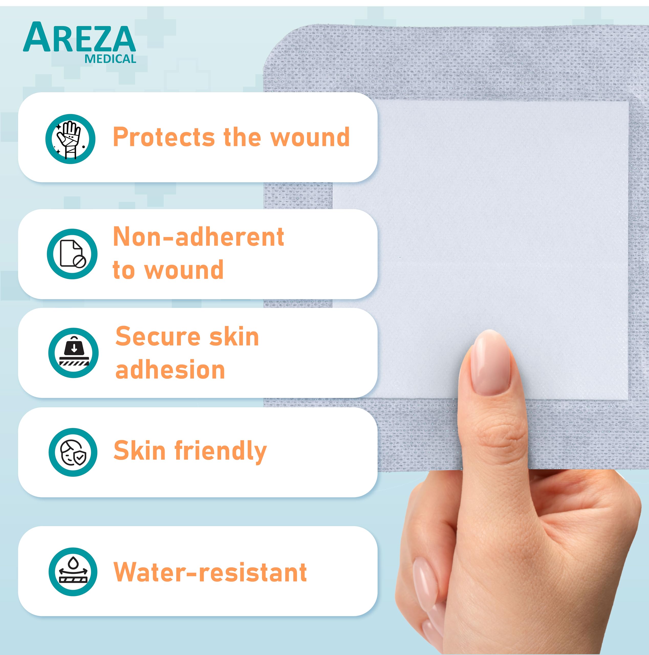 Areza Medical - Bordered Gauze Island Dressing - Wound Dressing - Latex Free - sterile - 6 x 6 - 60 per Box