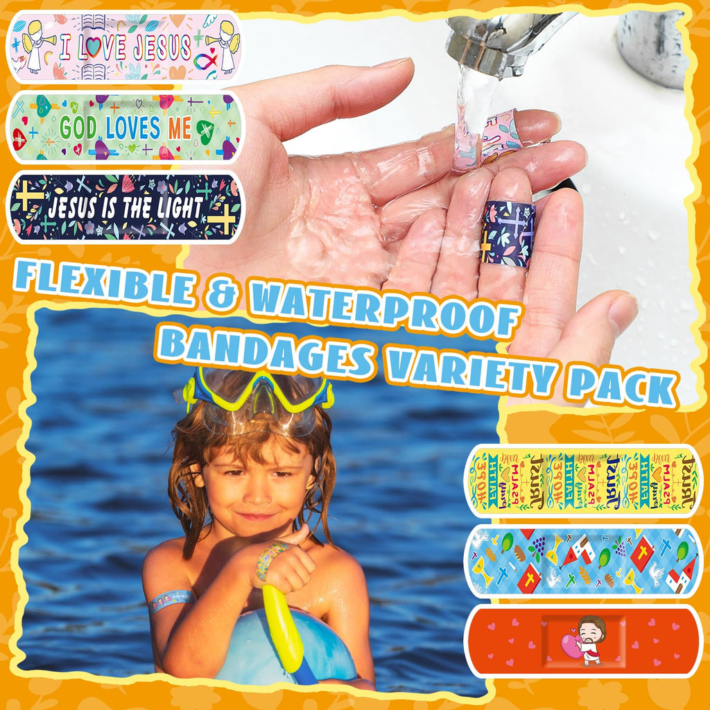 Geiserailie 40 Christian Jesus Bandages Kids Adults Bulk Bible Verse Scripture Fun Bandages Gifts Cute 20 Style Christian Religi