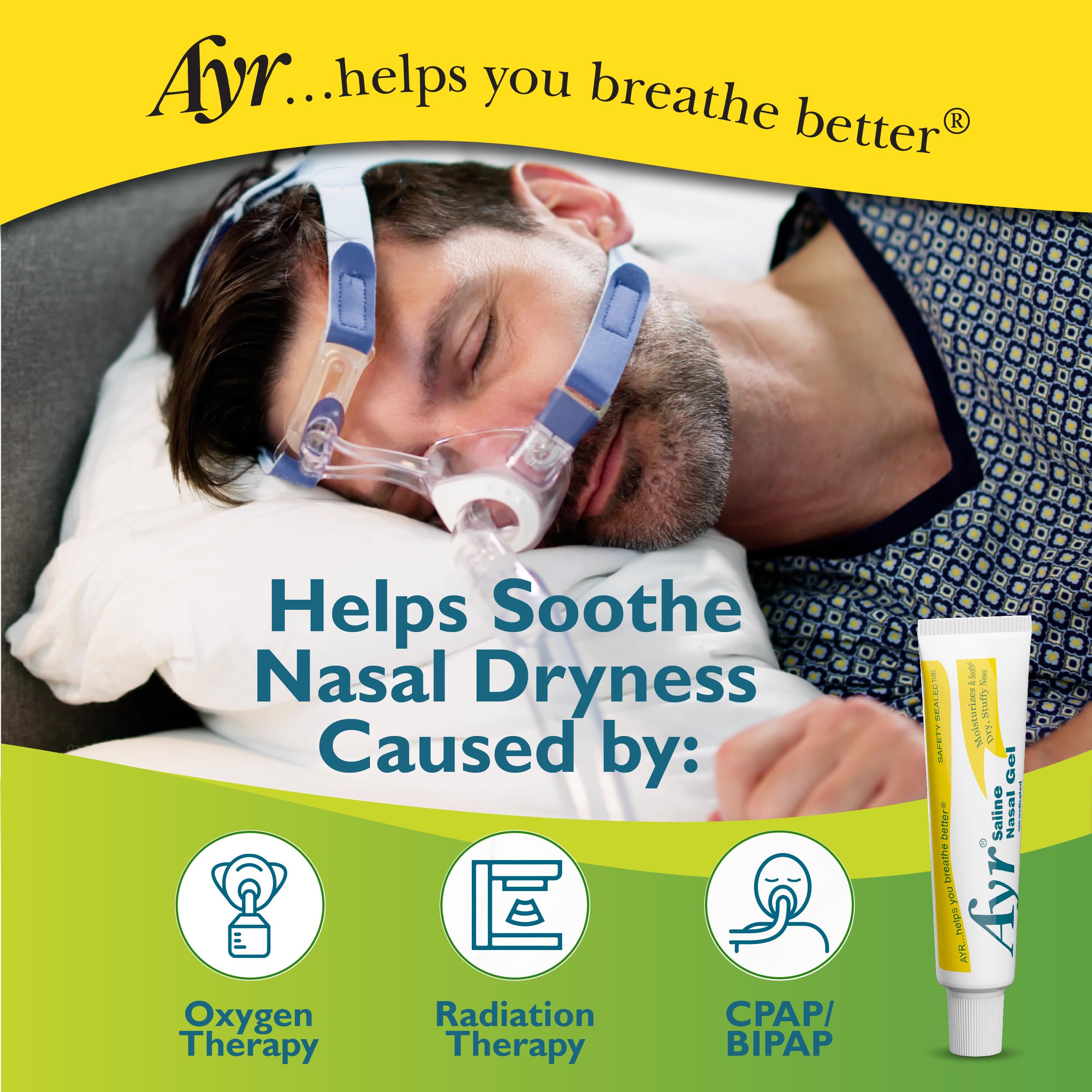 Ayr Saline Nasal Gel, With Soothing Aloe, 0.5 Ounce Tube (Pack of 1)