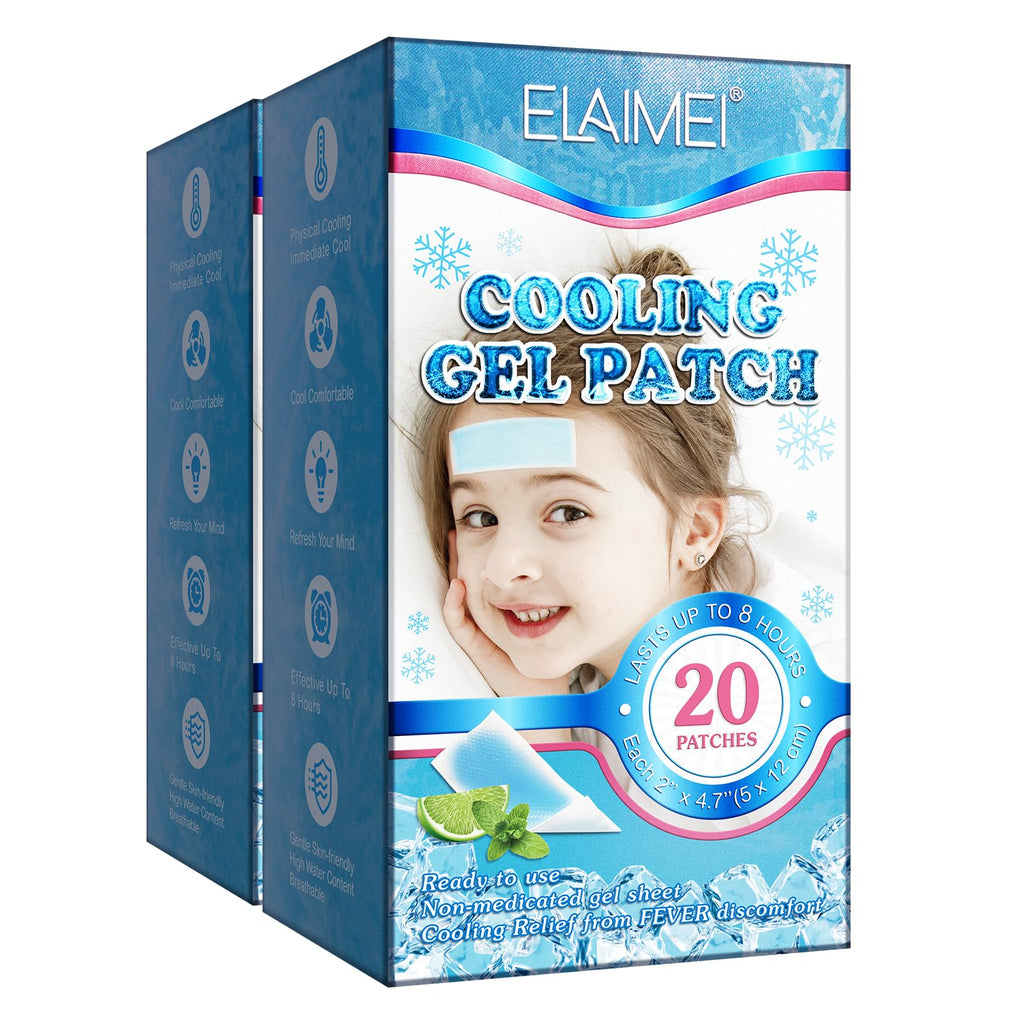 ZIXAOK 40 Sheets Fever Patches for Kids - Hot Weather Cooling Gel Patches for Adults - Headache Patches - Forehead Fever Cool Pa