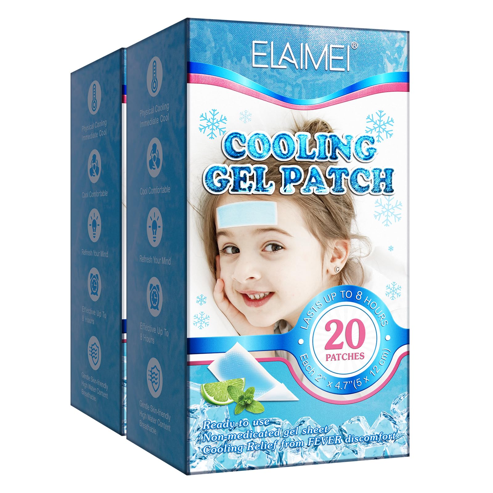 ZIXAOK 40 Sheets Fever Patches for Kids - Hot Weather Cooling Gel Patches for Adults - Headache Patches - Forehead Fever Cool Pa