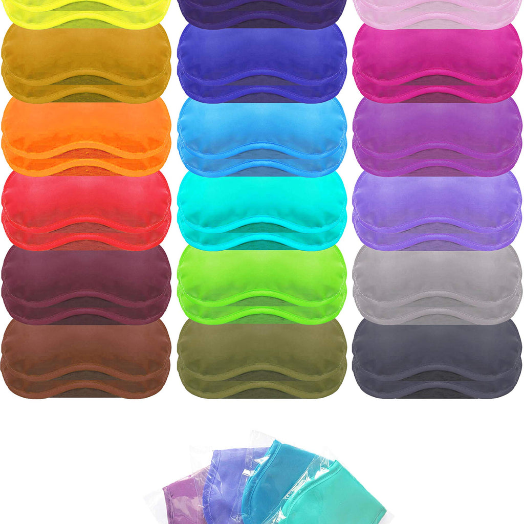 Eye Mask Sleep Masks Pack of 36 PorsMing Sleeping Mask Blindfold Eye Cover Team Building Games Party with Nose Pad and Adjustabl