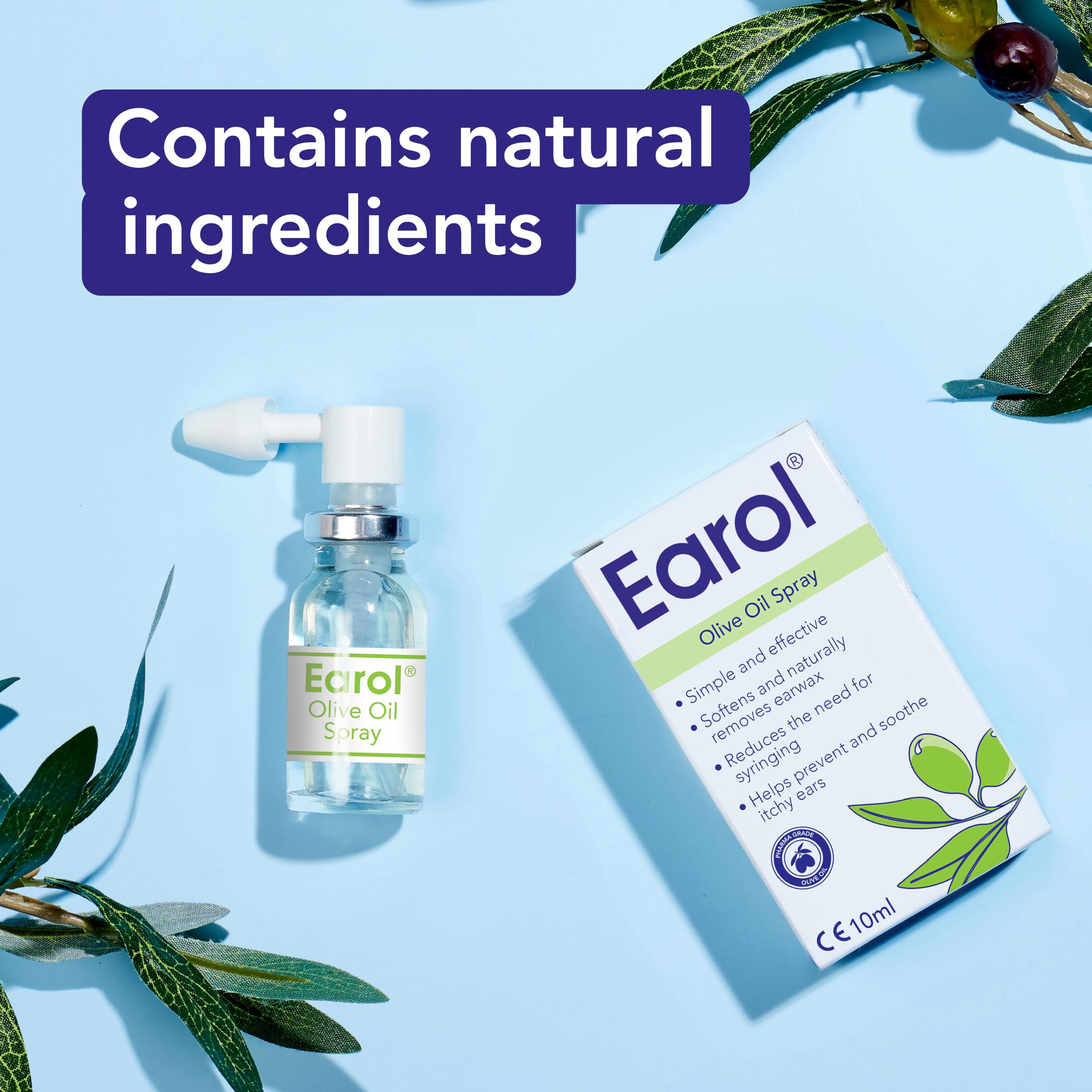 Earol Olive Oil Natural Ear Wax Softener Naturally Removing Effective Spray