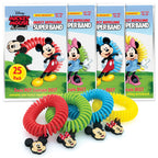 Superband Classic Disney (Pack of 25) - for Kids & Adults - All Insect & Mosquito Repelling Wristband with Mickey and Minnie Mou