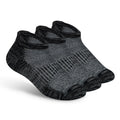 Orthofeet Low Cut Non-Binding Non-Constrictive Circulation Seam Free Black Socks, 3 Pack