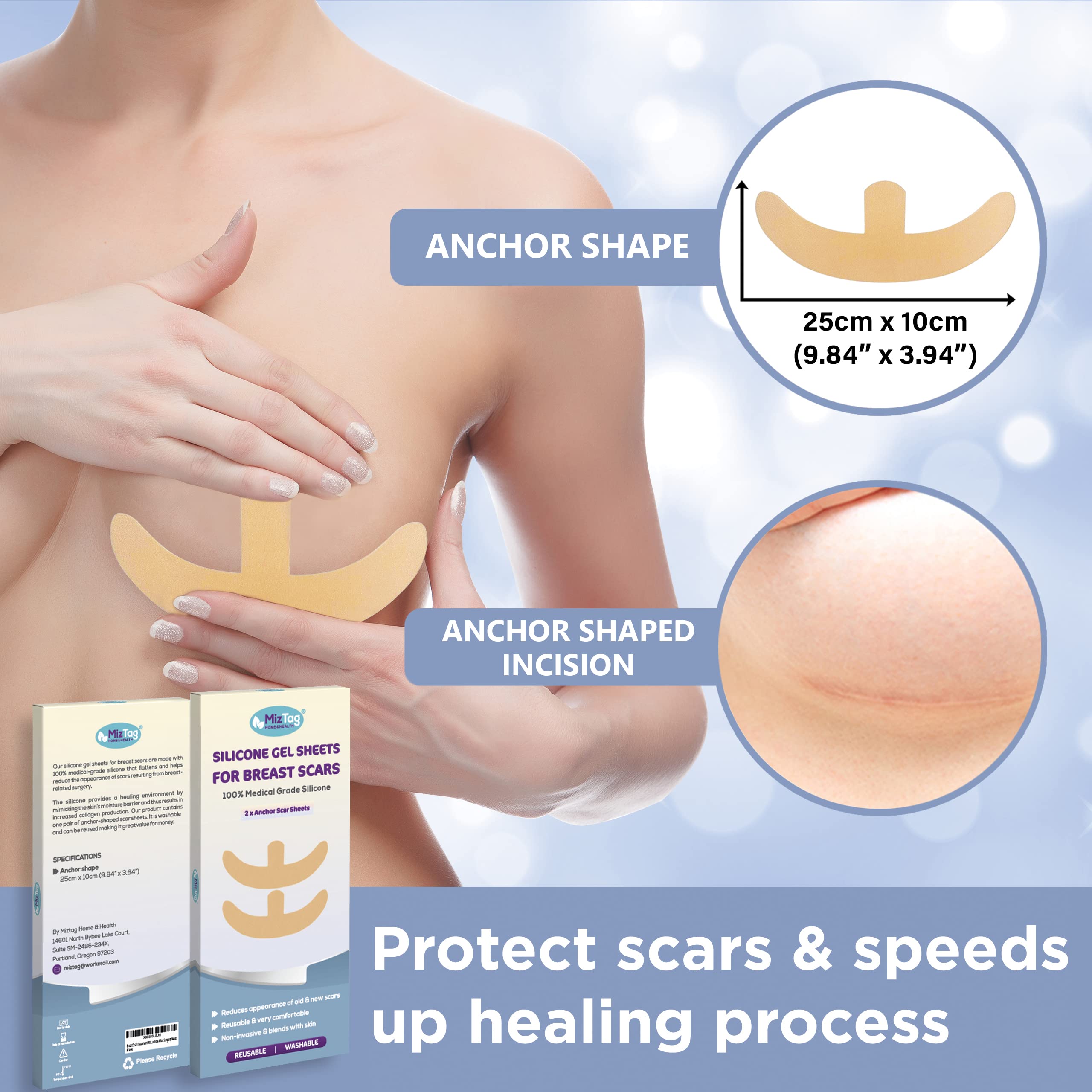Breast Surgery Recovery Essentials - Silicone Scar Sheets for Comfort and Healing - Ideal for Post-Op Wear