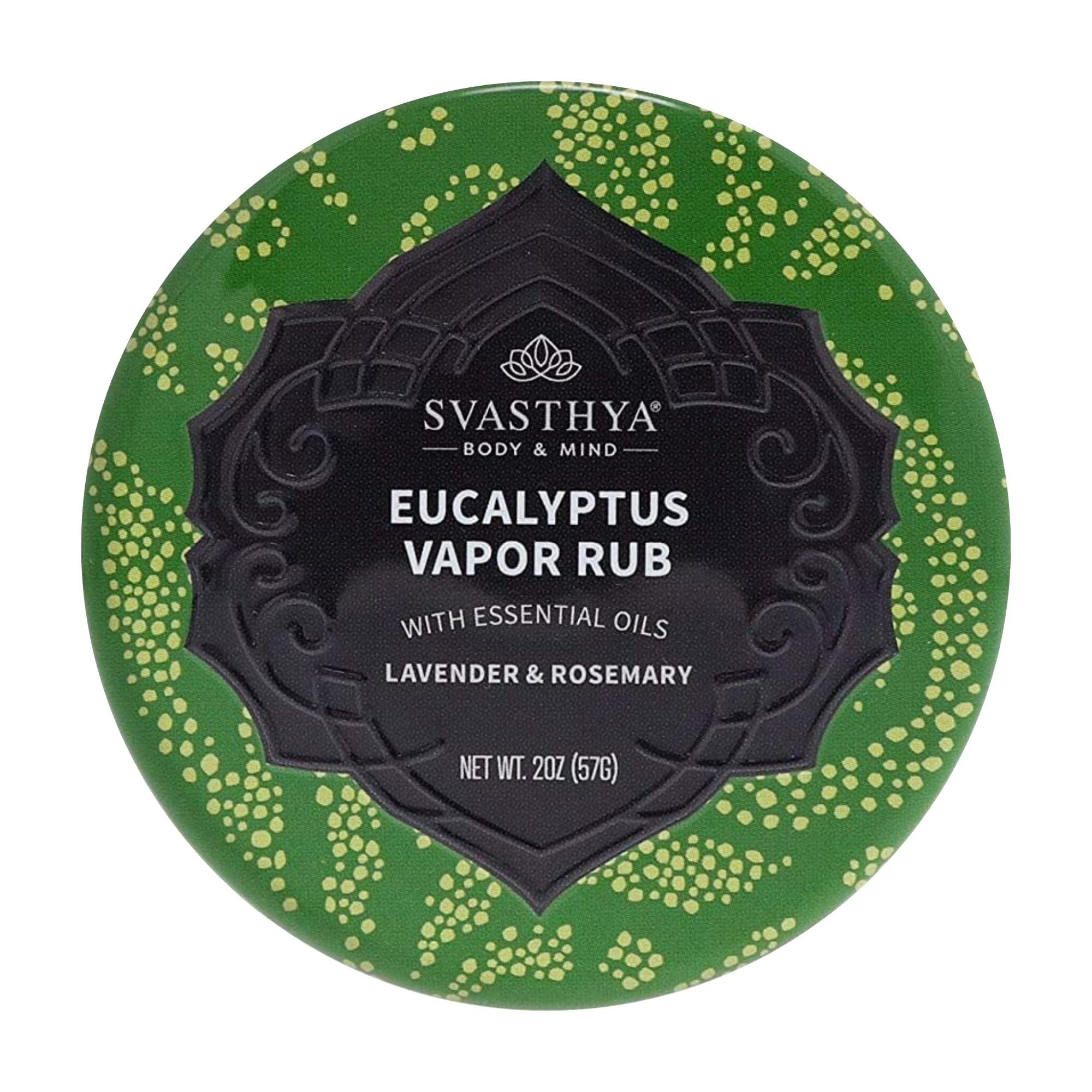 Svasthya Body & Mind Eucalyptus Vapor Rub - Opens Nasal Passages & Moisturizes The Skin, Cough, Stuffy Nose & Congestion Relief,
