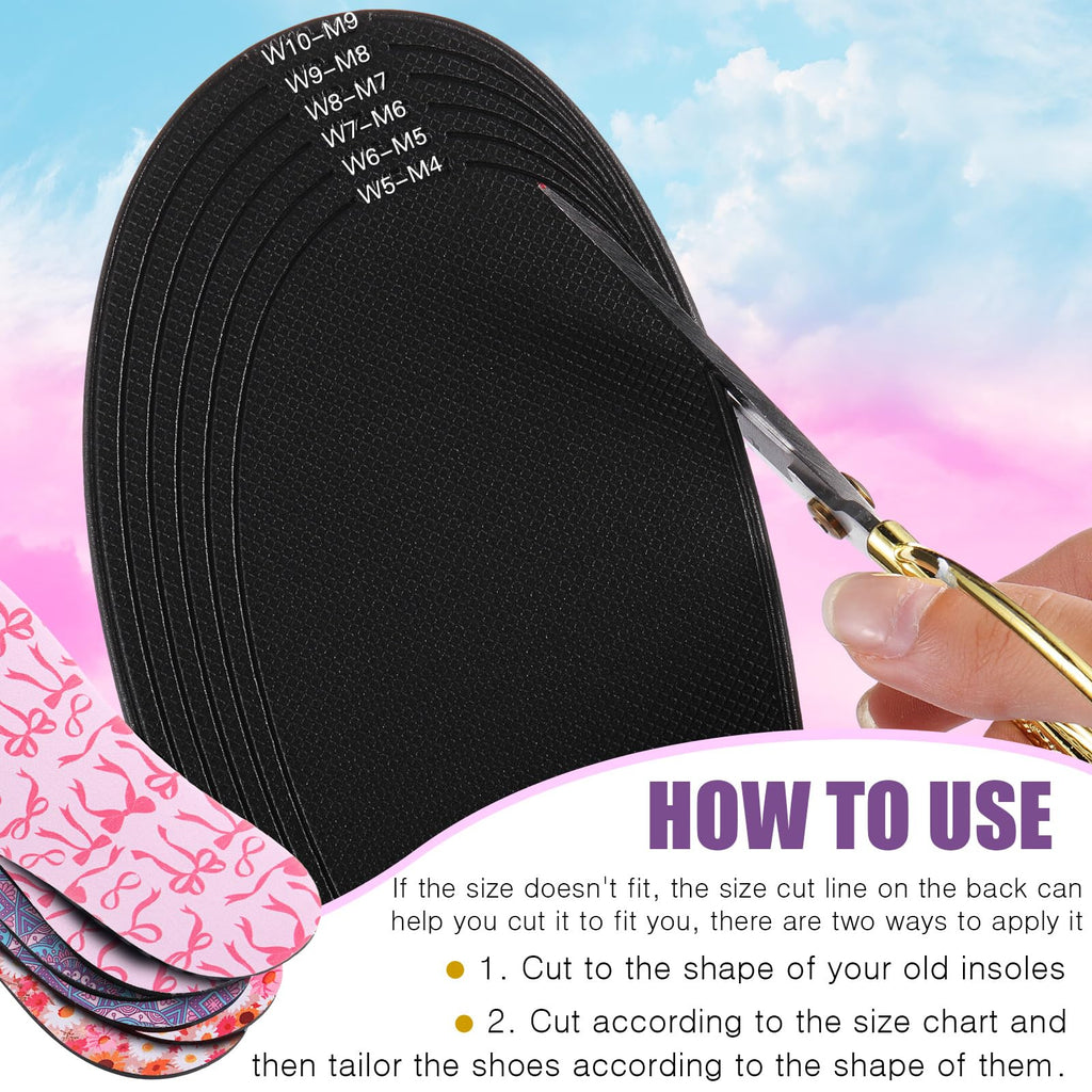 Velmitten 3 Pairs No Show Socks Sockless Shoe Liner Washable Barefoot Shoe Insoles No Slipping Inserts(Fresh Style)