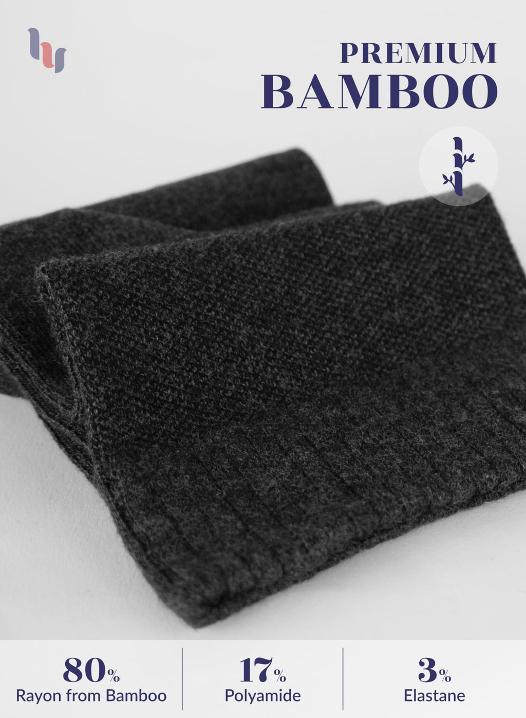 Hugh Ugoli Diabetic Socks for Men, Loose Ankle Socks Bamboo, Extra-Wide, Thin, Seamless Toe and Non-Binding Top, 4 Pairs, Charco