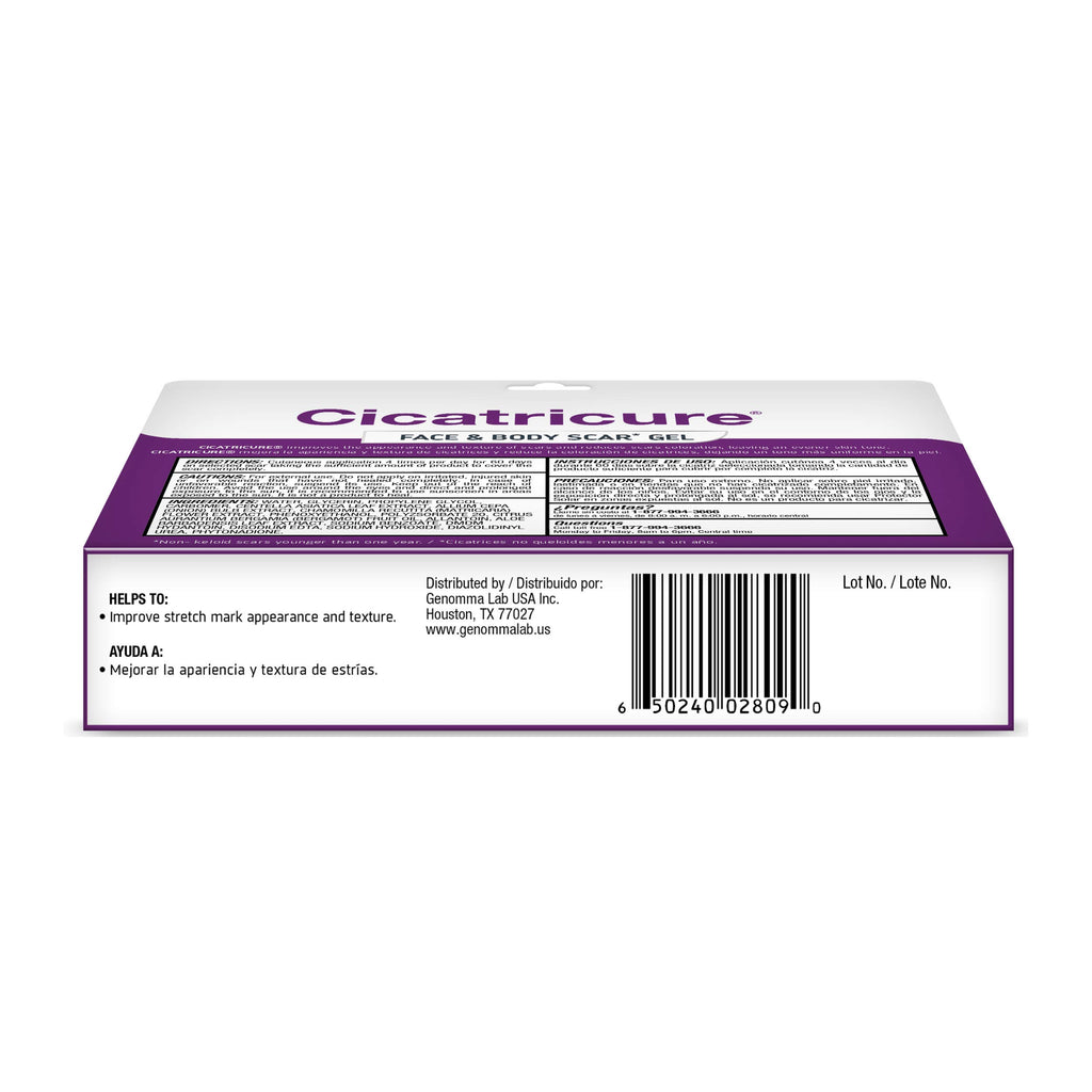Cicatricure Scar Gel Cream Reduces Visible Scarring From Surgery, Burns, Acne, Injury 1.0 oz ( 2pk.)