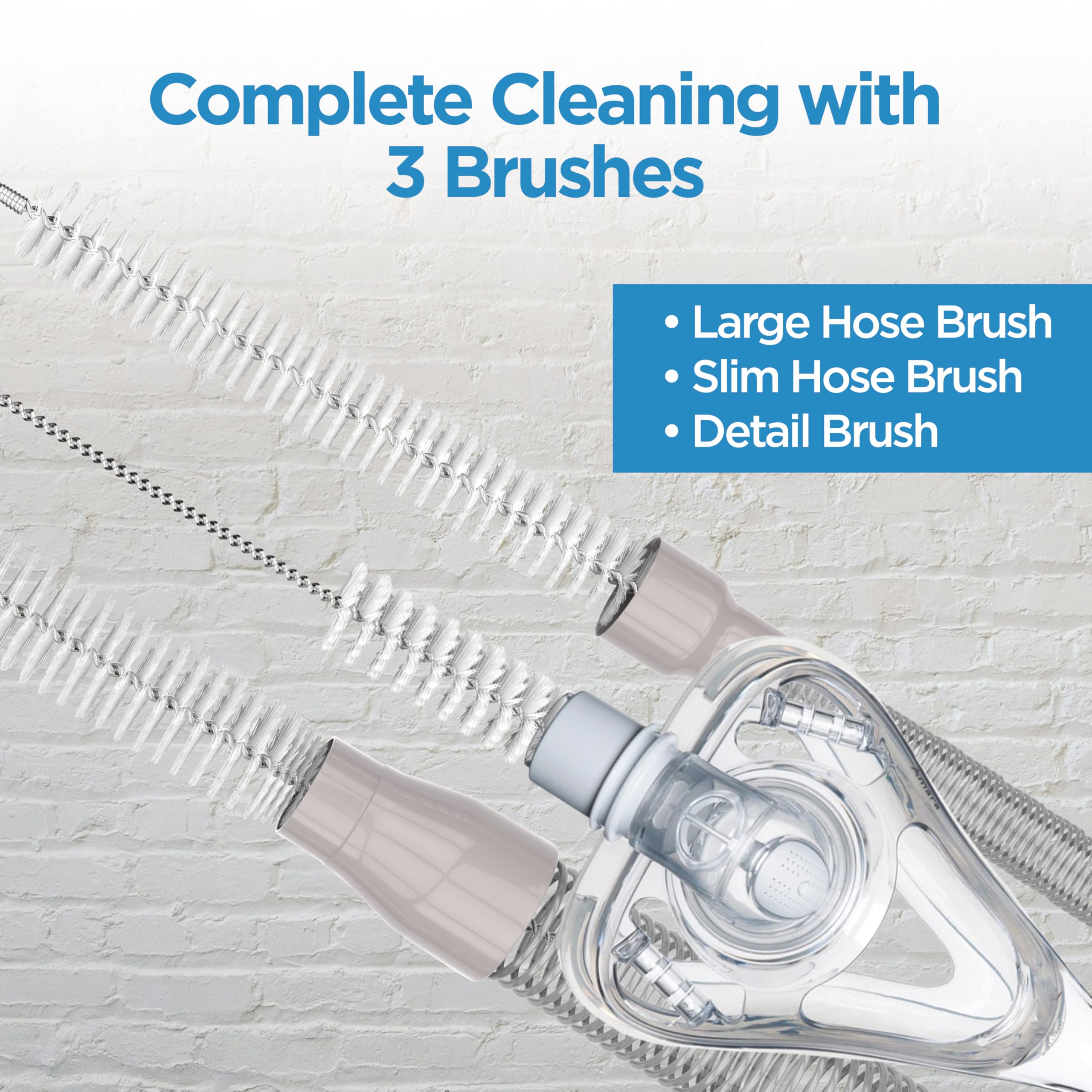 resplabs CPAP Hose Cleaning Brush 8 in 1 CPAP Cleaner for 22mm, 15mm CPAP Tubing, Mask, Cushions, Humidifiers & Water Chambers