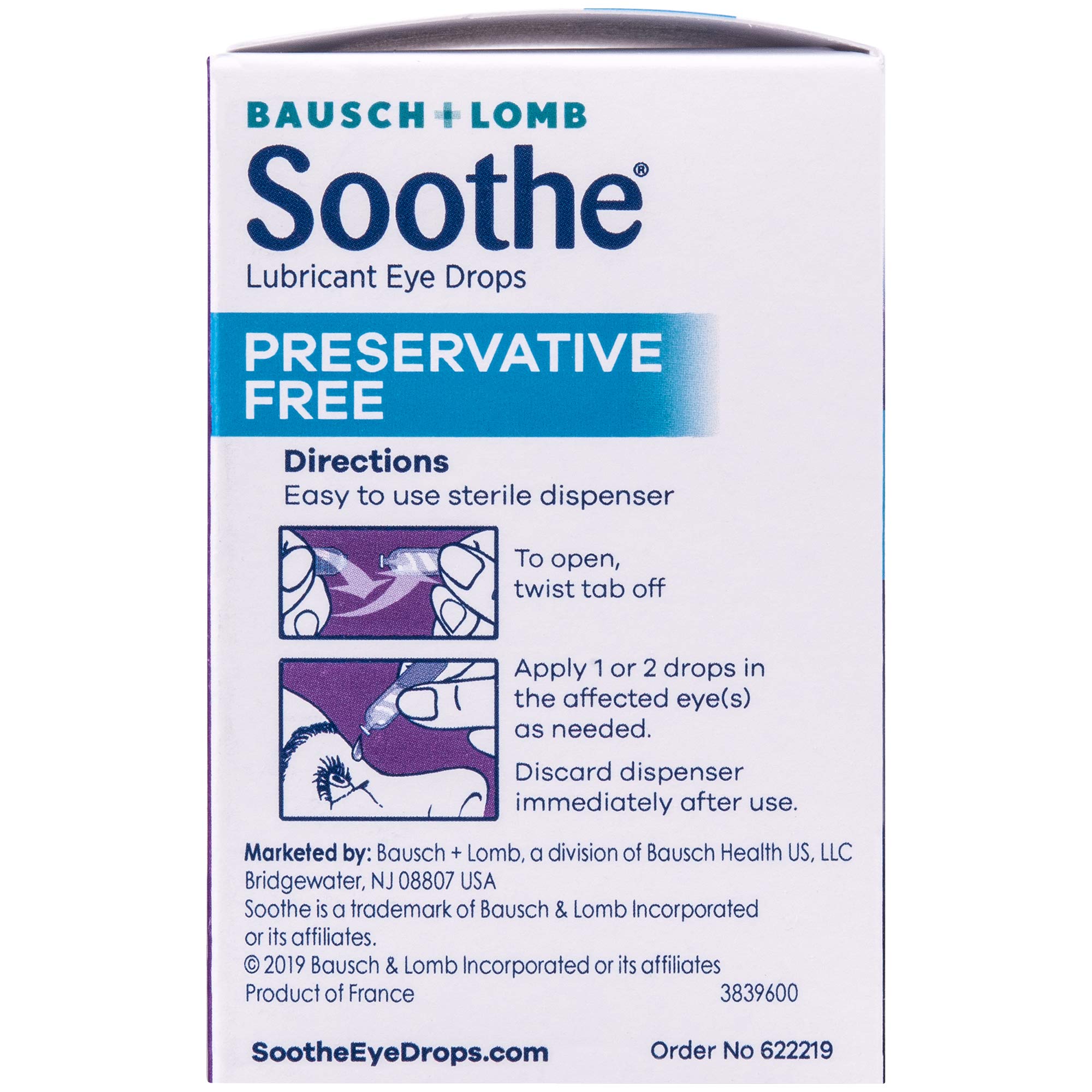 Eye Drops by Bausch & Lomb, Lubricant Relief for Dry Eyes, Preservative Free, Single Use Dispensers, 0.6 mL, 28 Count (Pack of 2