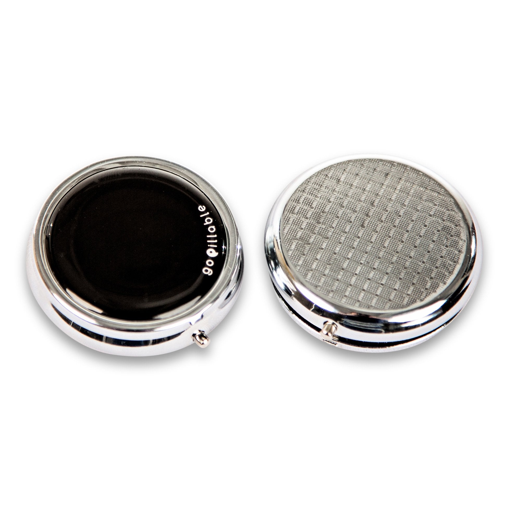 GOPILLABLE Black Purse Pill Box or Small Pill Box for Pocket. Convenient and Discreet, Great for Daily use or for Travel.
