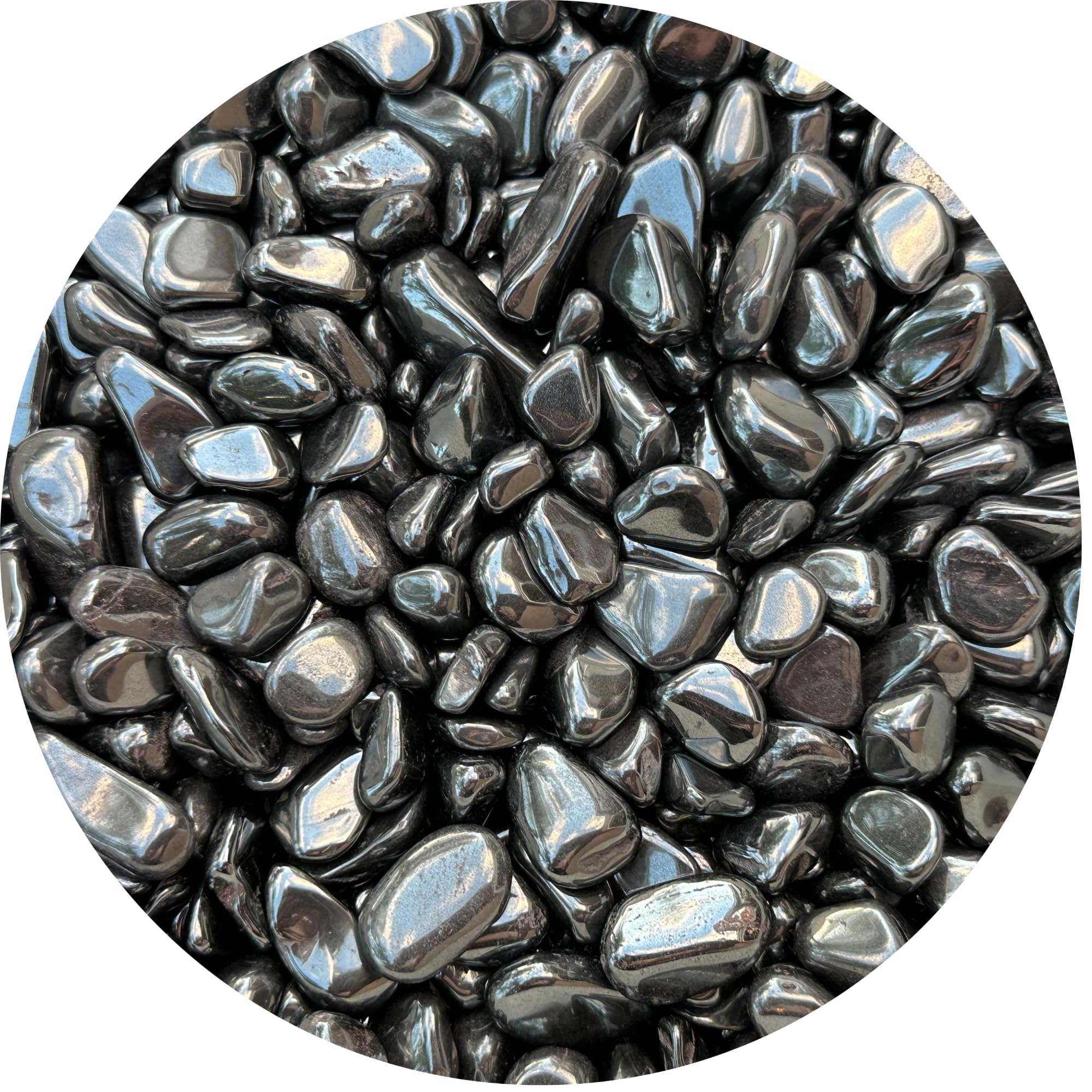 GAF TREASURES 0.5 Pound Natural Semi Tumbled Hematite Gemstone Large Chips, Hematite Crushed Crystal Chip, Undrilled Crystal Chi