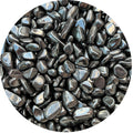 GAF TREASURES 0.5 Pound Natural Semi Tumbled Hematite Gemstone Large Chips, Hematite Crushed Crystal Chip, Undrilled Crystal Chi