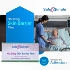 Safe n Simple Skin Barrier Wipes - 25 Large 5    x 7    Individually Wrapped No-Sting Barrier Film Wipes - Skin Prep Protective