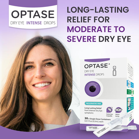 Optase Dry Eye Intense Drops, Single Dose - Preservative Free Eye Drops for Long Lasting Relief - Artificial Tears to Relieve Se