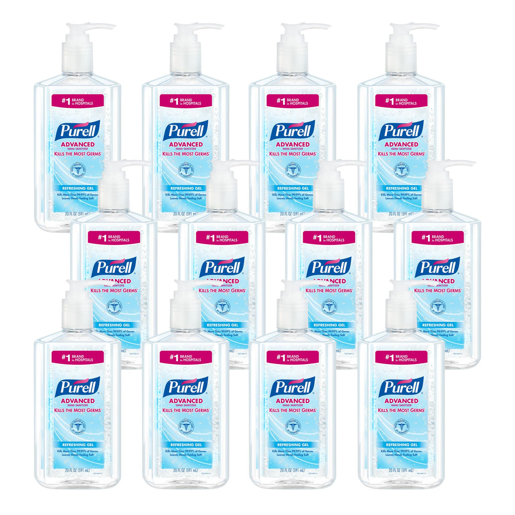 PURELL Advanced Hand Sanitizer Refreshing Gel, Clean Scent, 20 fl oz Pump Bottle (Pack of 12) - 3023-12
