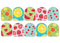 Glucomart Fabic Stickers for Omnipod (10 Count) - Maximum Strength, Waterproof & Hypoallergenic (Fruits Variety Pack) (Omnipod S