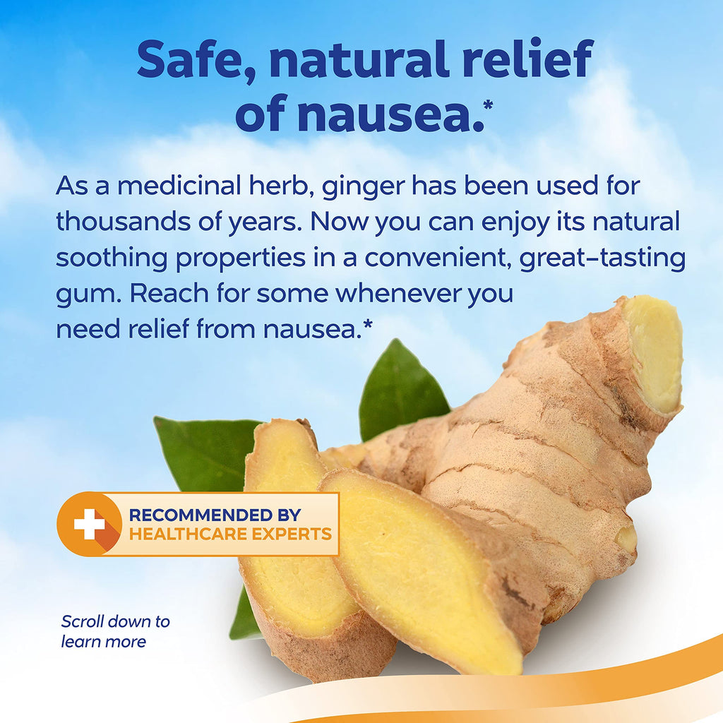 SEA-BAND GINGER GUM,ANTI-NAUSEA, 24 CT, Pack of 3