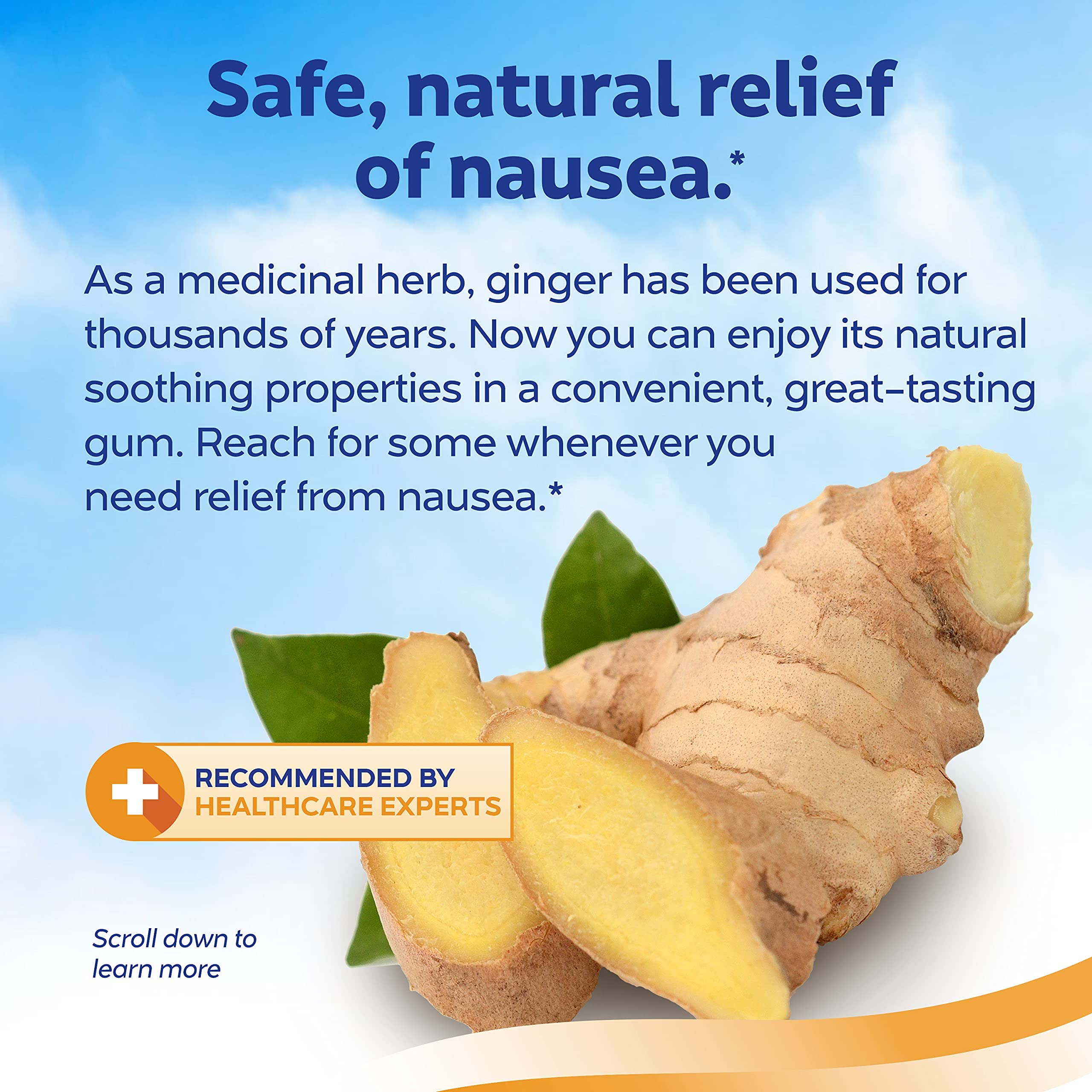 SEA-BAND GINGER GUM,ANTI-NAUSEA, 24 CT, Pack of 3