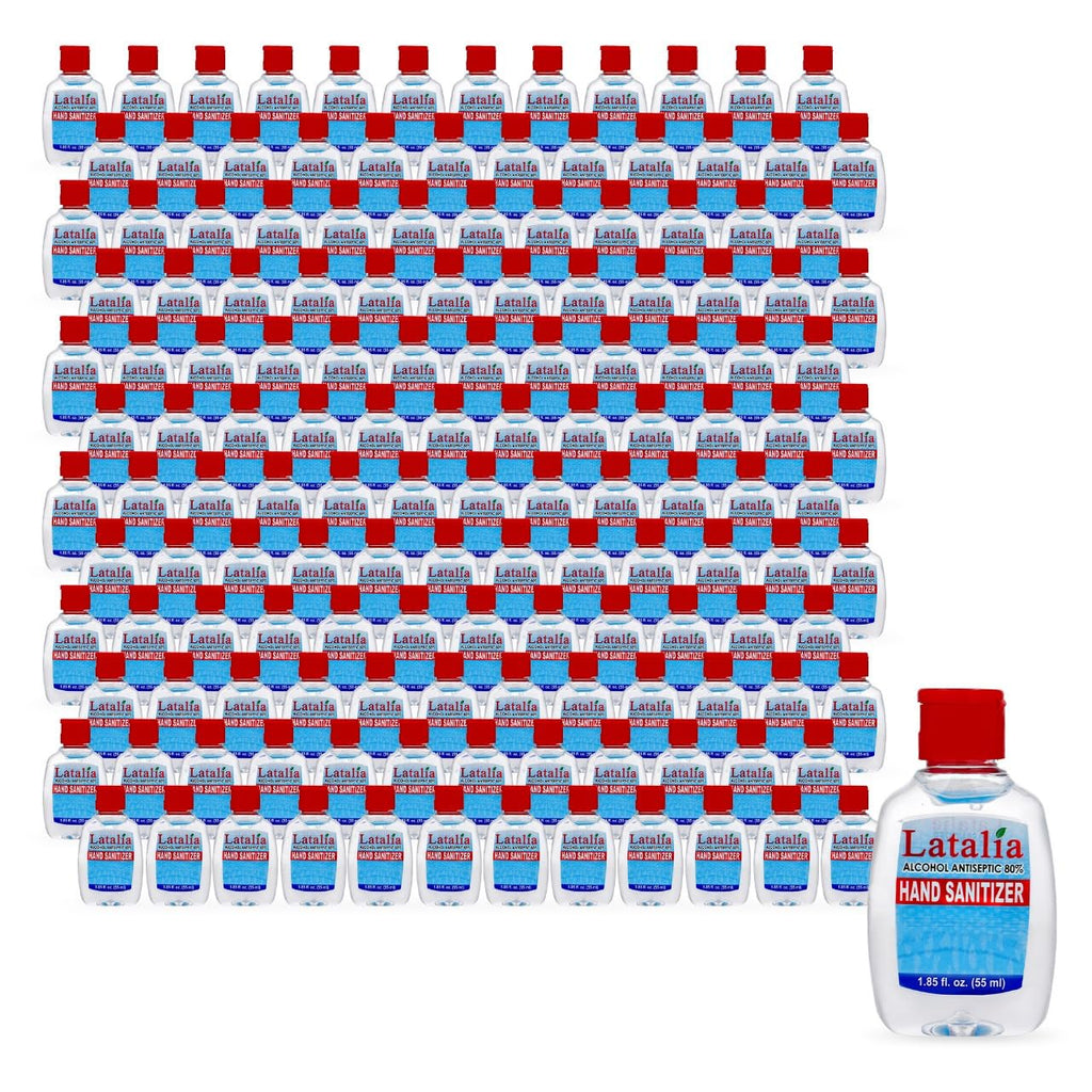 Latalia Mini Hand Sanitizer - Pack of 96 Travel Hand Sanitizers - Unscented Mini Clean Scent Non-Drying Gel (55ml & 1.85 fl. oz)