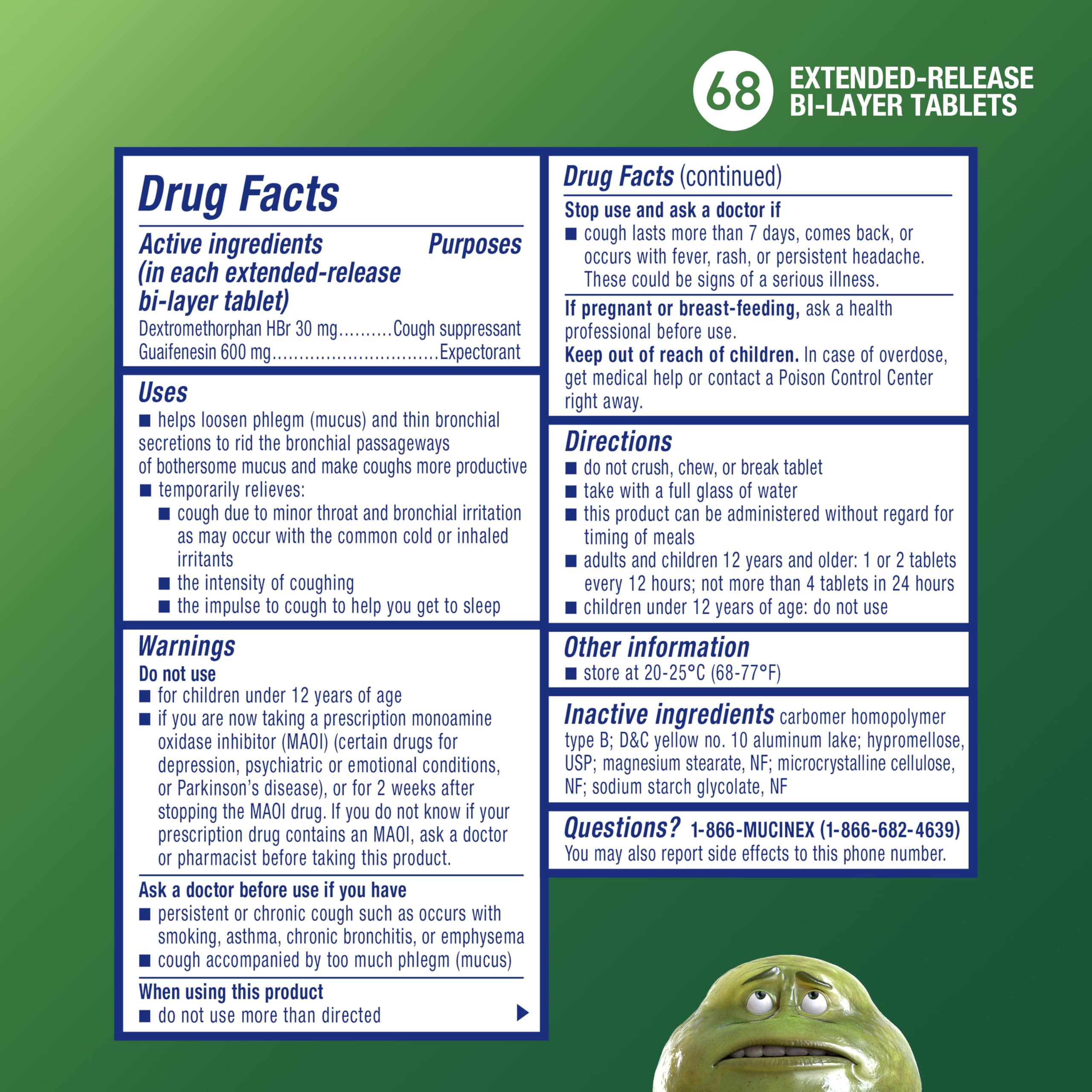 Mucinex DM 12Hr Chest Congestion & Cough Medicine For Adults, Cold And Cough Medicine for Excess Mucus Relief, 600 mg Guaifenesi