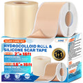 Arme Hydrocolloid Roll for Wound Care, Hydrocolloid Bandages(2in*16ft)&Scar Sheets(2in*16ft) First Aid Kit, Ultra Absorbent Medi