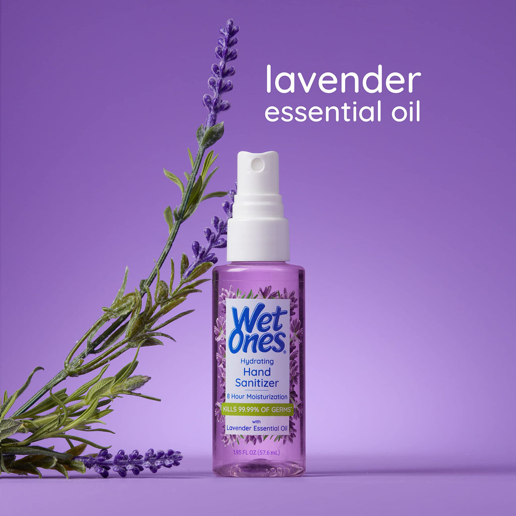 Wet Ones Hydrating Hand Sanitizer Spray Mist | Lavender-Scented Spray Hand Sanitizer Travel Size, 1.95oz (3 Pack)