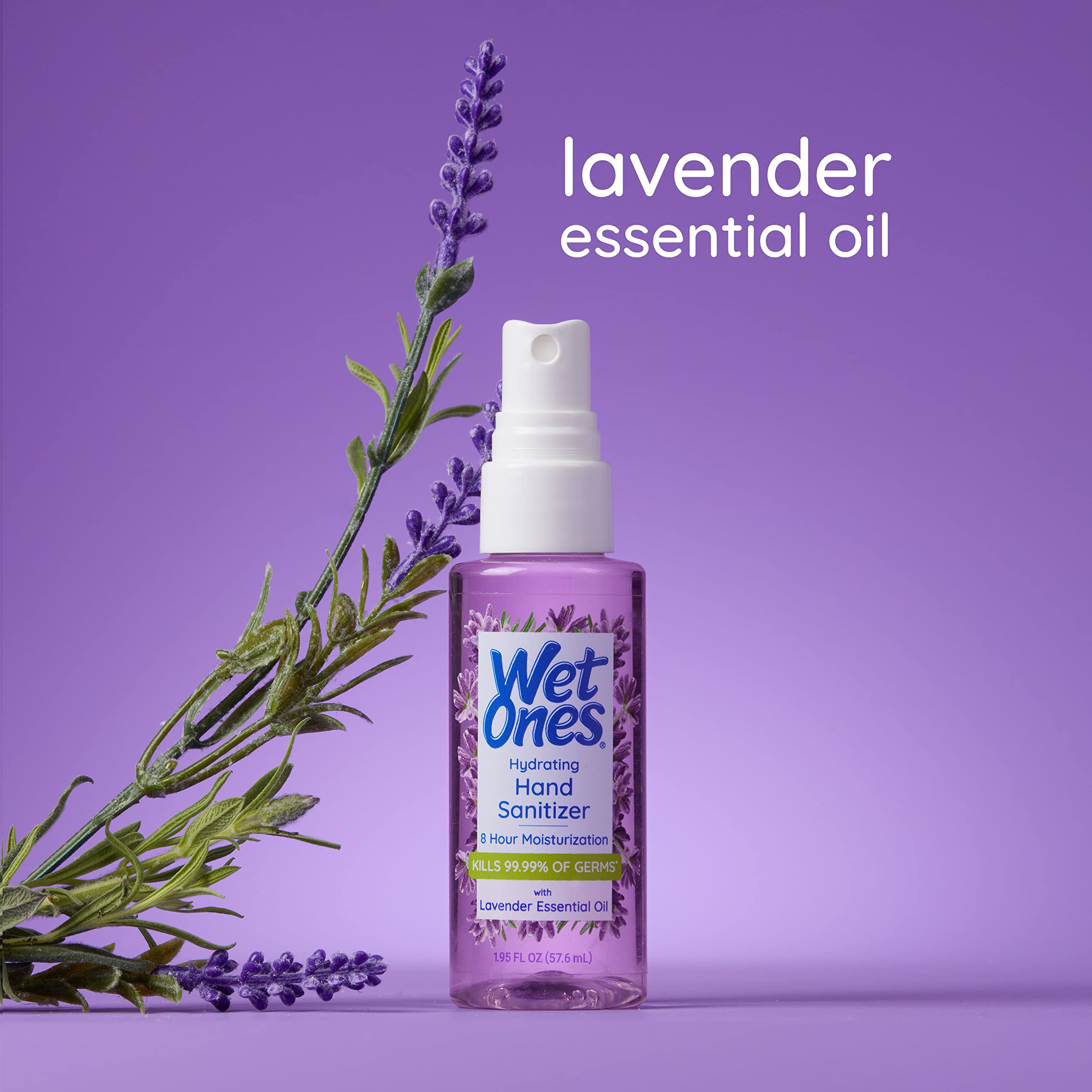 Wet Ones Hydrating Hand Sanitizer Spray Mist | Lavender-Scented Spray Hand Sanitizer Travel Size, 1.95oz (3 Pack)