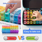 Monthly Pill Organizer 3 Times a Day, 31 Day Pill Organizer 3 Times a Day, Month Medicine Organizer Box, Medicine Pill Boxes wit