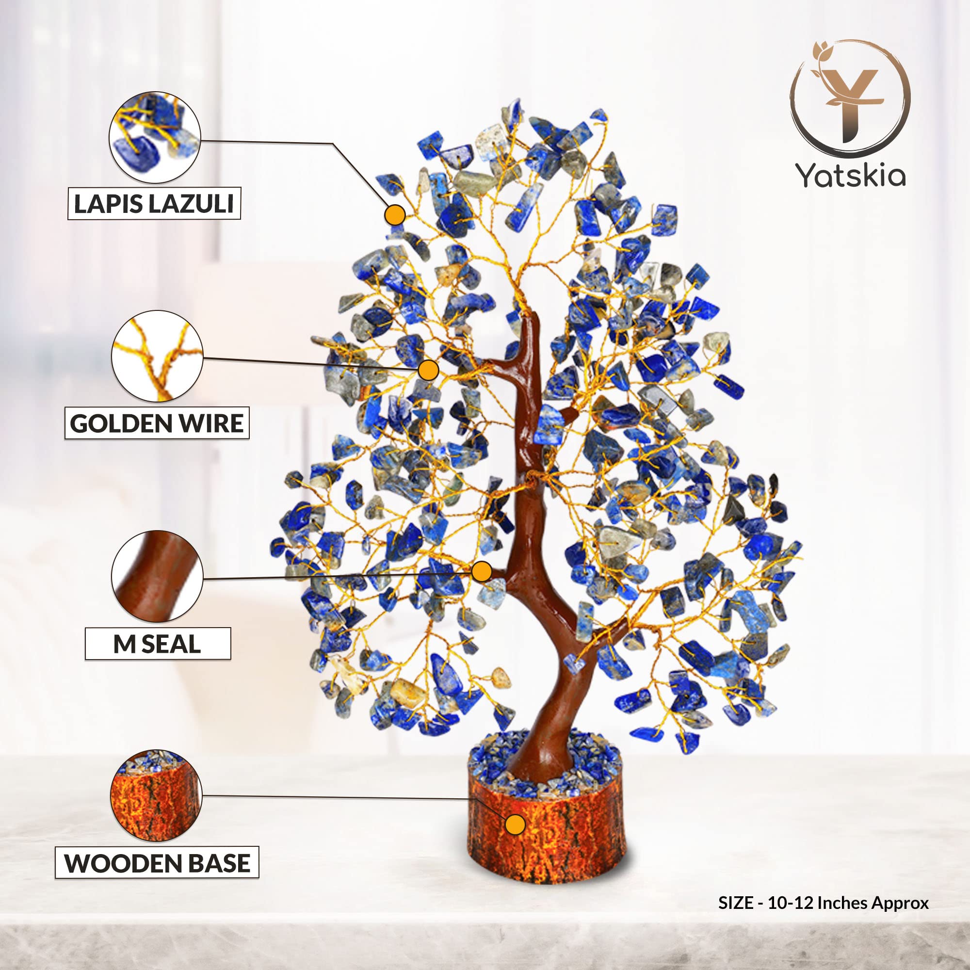 Lapis Lazuli - Chakra Tree, Lapis Lazuli Tree, Lapis Gem, Artificial Trees, Tree of Life, Stone Tree, Gem Stone Decor, Crystal T